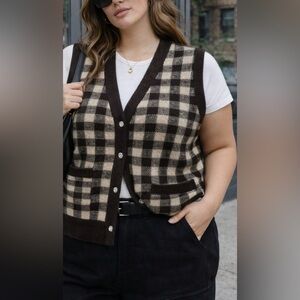 RENAMED y2k  gingham Plaid sleeveless Vest